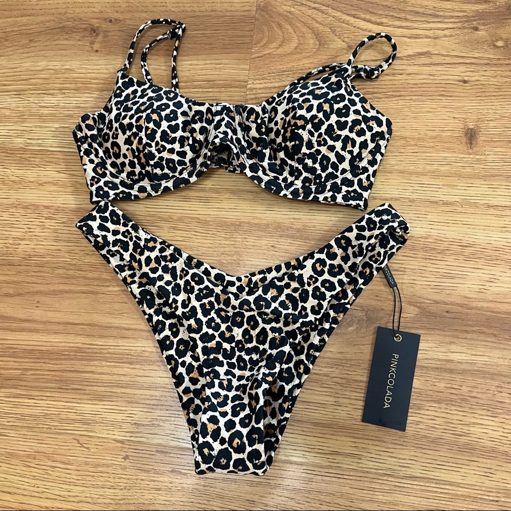 Pinkcolada leopard bikini